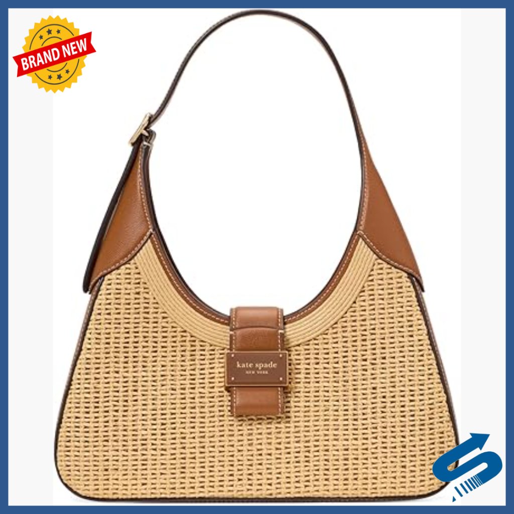Small Straw Shoulder Bag With Magnetic Closure, One Size